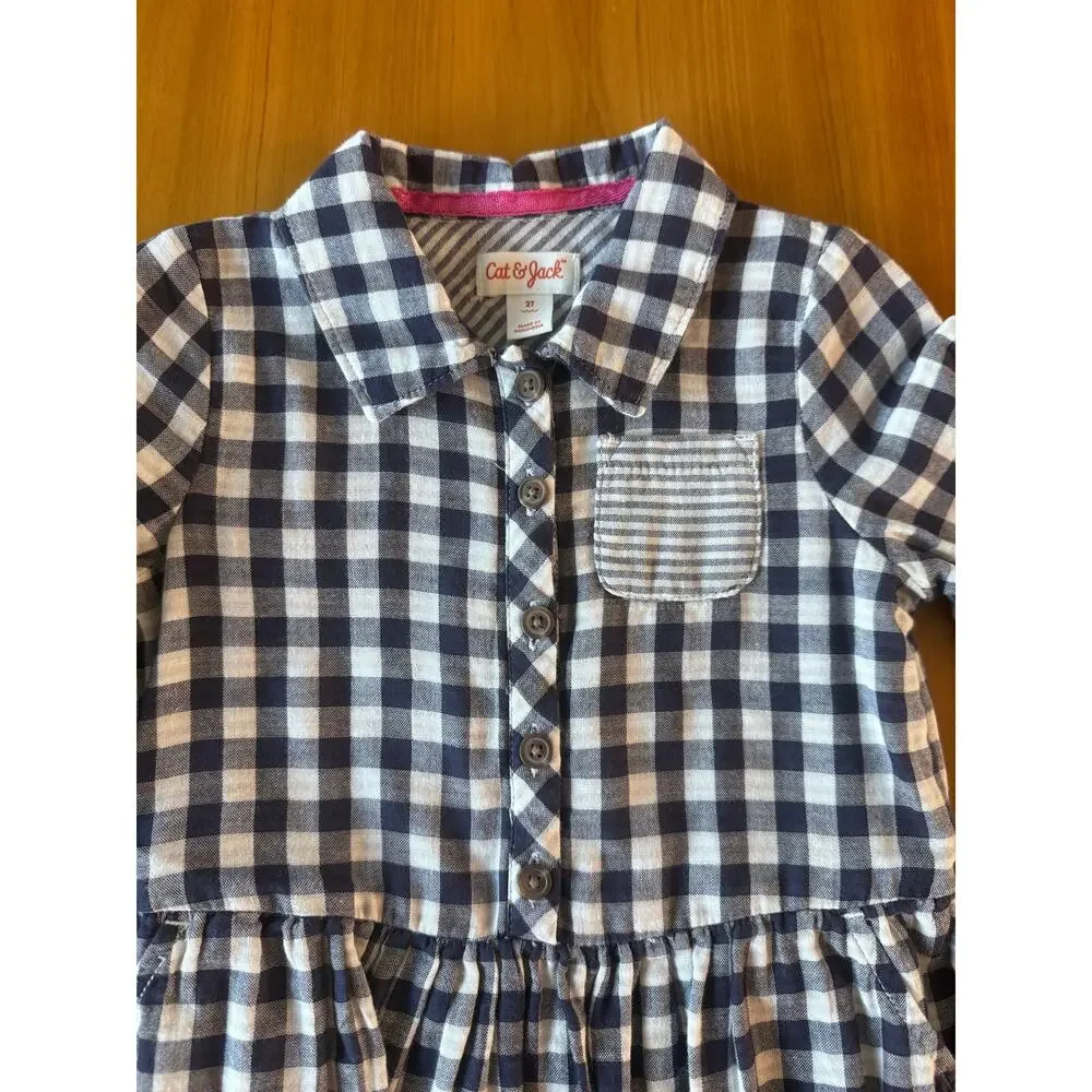 Lot of 3 Girls Dresses 2t 3t Chambray Gingham Floral